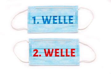 
Atemschutzmasken oder Mundschutz vor weißem Hintergrund