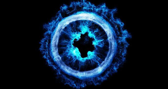 Energy Wave Pulsating in a loop. A glowing plasma ring bursts with energy. Abstract motion graphic for logos and overlays. 3D render, 4K loop