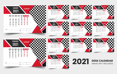 Desk Calendar 2021, 2021 Wall Calendar, Happy New Year 2021, 2021 Calendar Design Template .minimal print ready desk calendar 