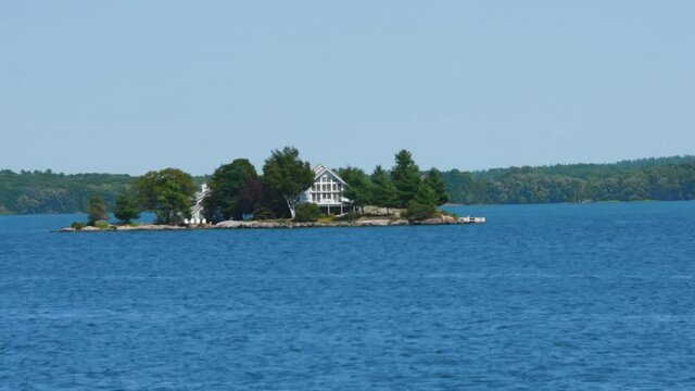 Island with a house on the St. Lawrence River