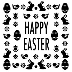 easter pattern with happy easter message