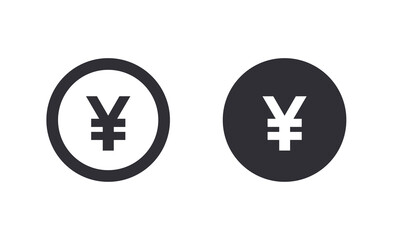 Coin icon. Yen coin. Yuan coin icon. Vector money symbol. Bank payment symbol. World economics. Finance symbol. Currency symbol. Currency exchange. Yen money. Financial operations. 