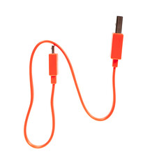 USB cable, connection wire. Isolated on white background.