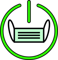 COVID virus protection mask on off icon sign vector