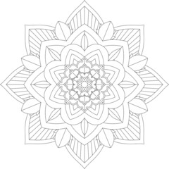Easy Mandala coloring book simple and basic for beginners, seniors and children. Set of Mehndi flower pattern for Henna drawing and tattoo. Decoration in ethnic oriental, Indian style.