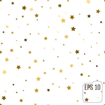 Seamless pattern with gold stars