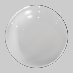 Realistic glass sphere. Transparent ball, realistic bubble