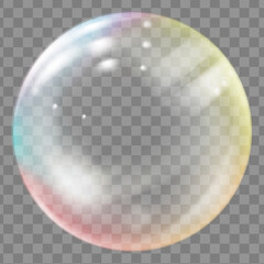 Transparent colored soap or water bubble.
