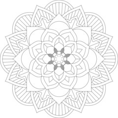 Easy Mandala coloring book simple and basic for beginners, seniors and children. Set of Mehndi flower pattern for Henna drawing and tattoo. Decoration in ethnic oriental, Indian style.