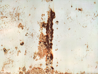 Corroded metal background. Rusty metal background with streaks of rust. Rust stains. Rystycorrosion.