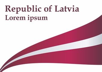 Flag of Latvia, Republic of Latvia. Bright, colorful vector illustration.