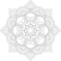 Easy Mandala coloring book simple and basic for beginners, seniors and children. Set of Mehndi flower pattern for Henna drawing and tattoo. Decoration in ethnic oriental, Indian style.