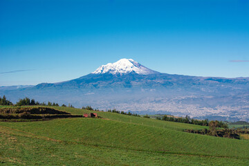 Chimborazo volcano the highest mountain in Ecuador, and the furthest point from the center of the Earth with an altitude of 6263.47 meters above sea level