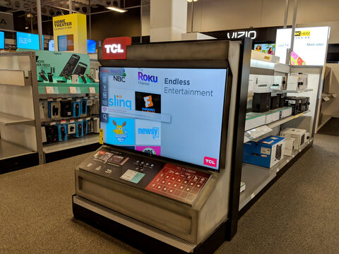 TCL Roku TV on display at Best Buy