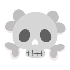 cartoon skull bones death isolated design icon