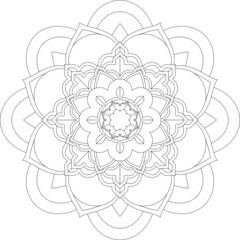 Easy Mandala coloring book simple and basic for beginners, seniors and children. Set of Mehndi flower pattern for Henna drawing and tattoo. Decoration in ethnic oriental, Indian style.
