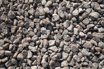 Construction crushed stone. Granite stone of medium fraction