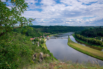 Fototapeta premium Vltava river, Klecany, Czech Republic
