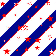 United States Stars and Stripes Election background illustration - Seamless Pattern