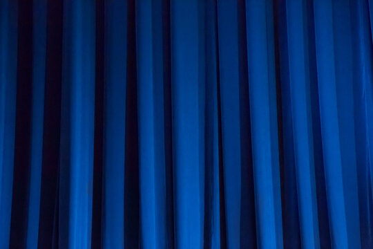 Background of blue curtain on stage