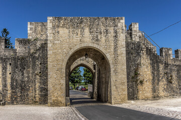 Fototapeta na wymiar Medieval city wall in Provins. Provins - commune in Seine-et-Marne department, Ile-de-France region, north-central France. UNESCO World Heritage Site.