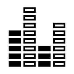 sound waves in squared shape, vector illustration