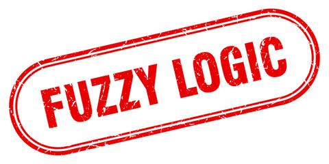 fuzzy logic stamp. rounded grunge textured sign. Label