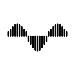 sound waves shapes icon, vector illustration