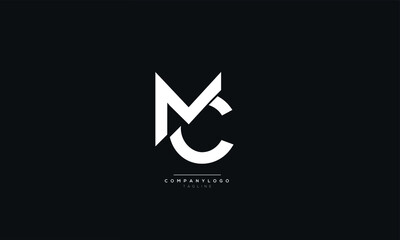 MC, CM, C, M Letter Business Logo Design Alphabet Icon Vector Monogram - obrazy, fototapety, plakaty