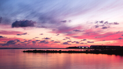 sunset over the sea