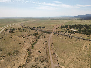 Fototapeta na wymiar Colorado Highway Luftaufnahme Wüste Leere