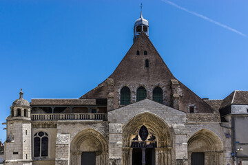 Provin Saint Ayoul church (Eglise de Saint-Ayoul, from 1048). Medieval city of Provins, Seine et...