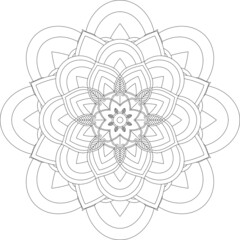Easy Mandala coloring book simple and basic for beginners, seniors and children. Set of Mehndi flower pattern for Henna drawing and tattoo. Decoration in ethnic oriental, Indian style.