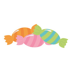 striped candies sweet isolated design icon
