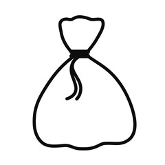 trash bag icon, line style