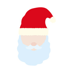 avatar santa claus head icon, flat style