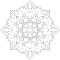 Easy Mandala coloring book simple and basic for beginners, seniors and children. Set of Mehndi flower pattern for Henna drawing and tattoo. Decoration in ethnic oriental, Indian style.