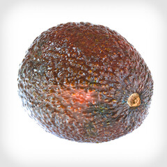 Ripe avocado fruit isolated on white background