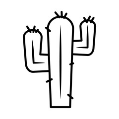 mexican cactus icon, line style
