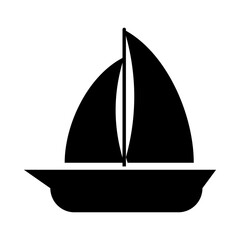 sailing boat icon, silhouette style