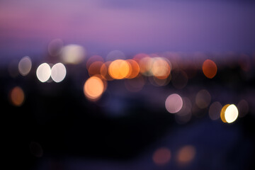 Bokeh background. Abstract bokeh in the background of the city. Defocused