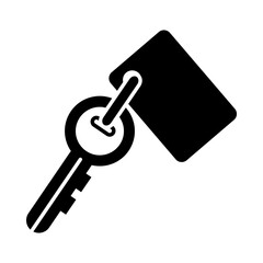 key with tag icon, silhouette style