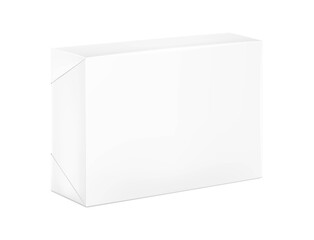 Butter wrapper package mockup. Perspective view. Vector illustration isolated on white background. Easy to use for presentation your product, design. EPS10.