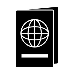 passport document icon, silhouette style