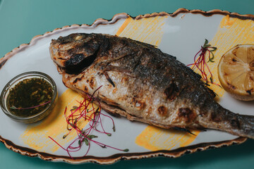 grilled fish with vegetables