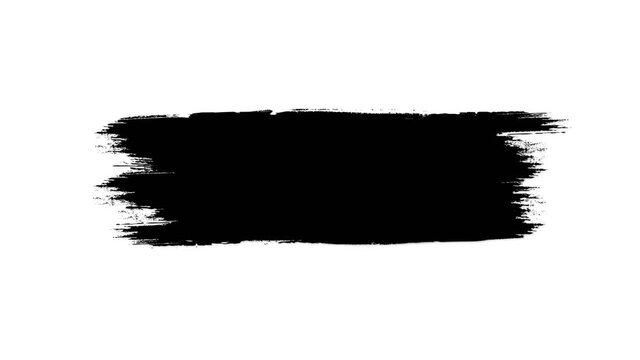 Abstract animation of black paint splash on white background. Animation. Grunge brush strokes animation