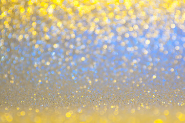 Gold, yellow,blue abstract light background, Golden shining lights, sparkling glittering Christmas...