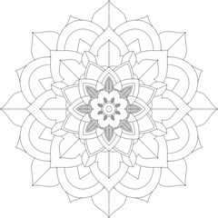 Easy Mandala coloring book simple and basic for beginners, seniors and children. Set of Mehndi flower pattern for Henna drawing and tattoo. Decoration in ethnic oriental, Indian style.