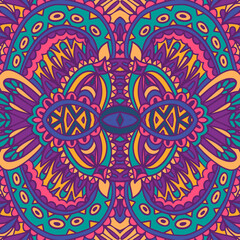 Abstract geometric floral colorful mandala seamless pattern ornamental.