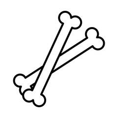 crossed bones icon, line style